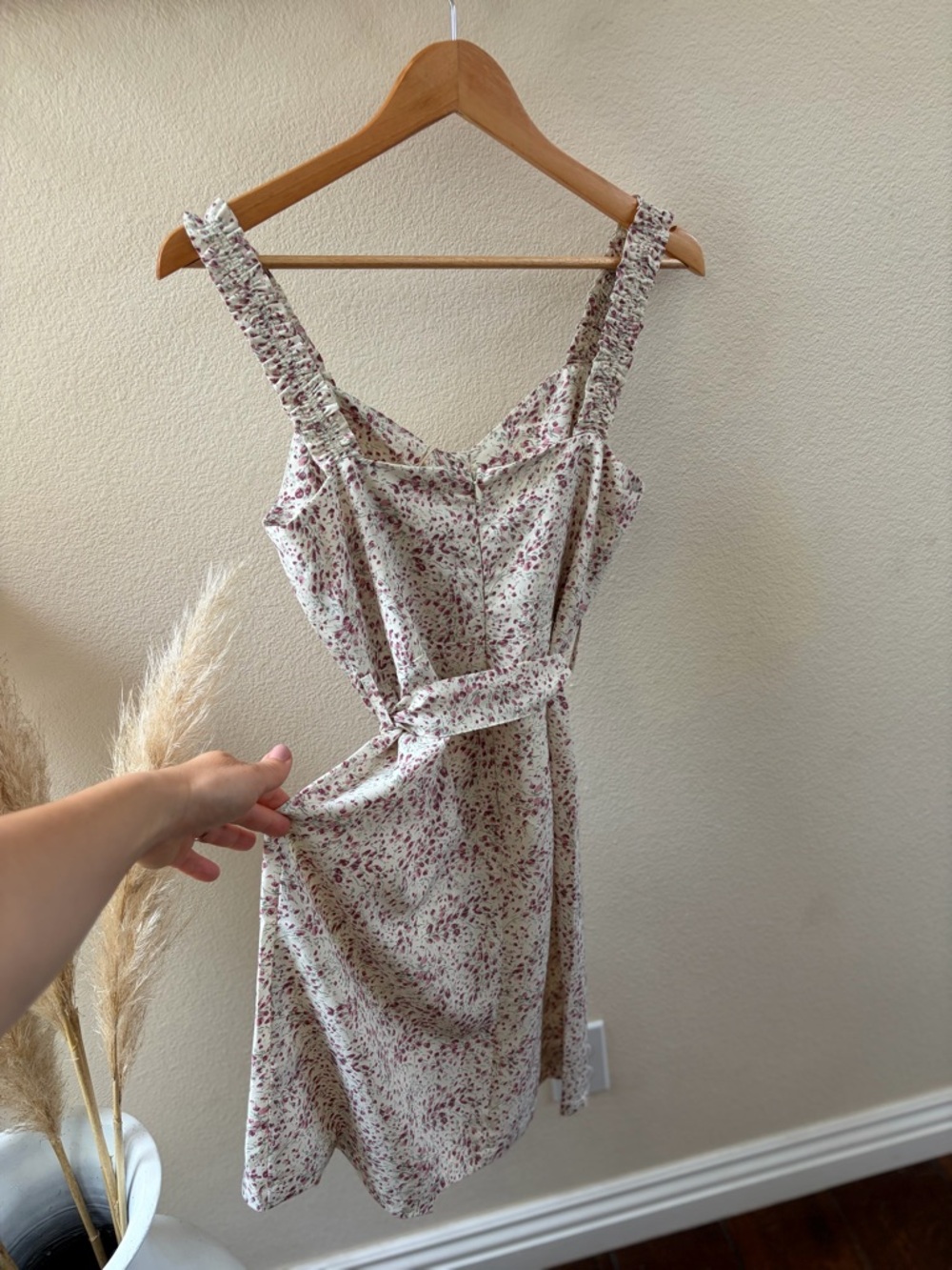 Lovestitch Cream Dress with Mauve Floral Print - Picture 5 of 5